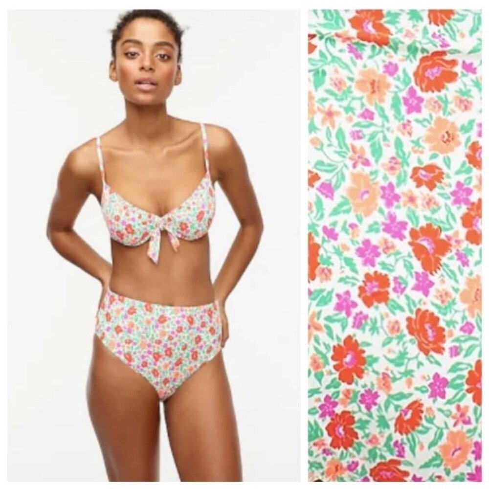 🌟NWT J. Crew Storybook Floral High Waisted Bikini Swimsuit Set 34B / XS
